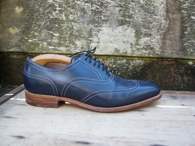 JOSEPH CHEANEY BROGUES SCHUHE BLAU LEDER UK8 HERREN HADDON TOP ZUSTAND