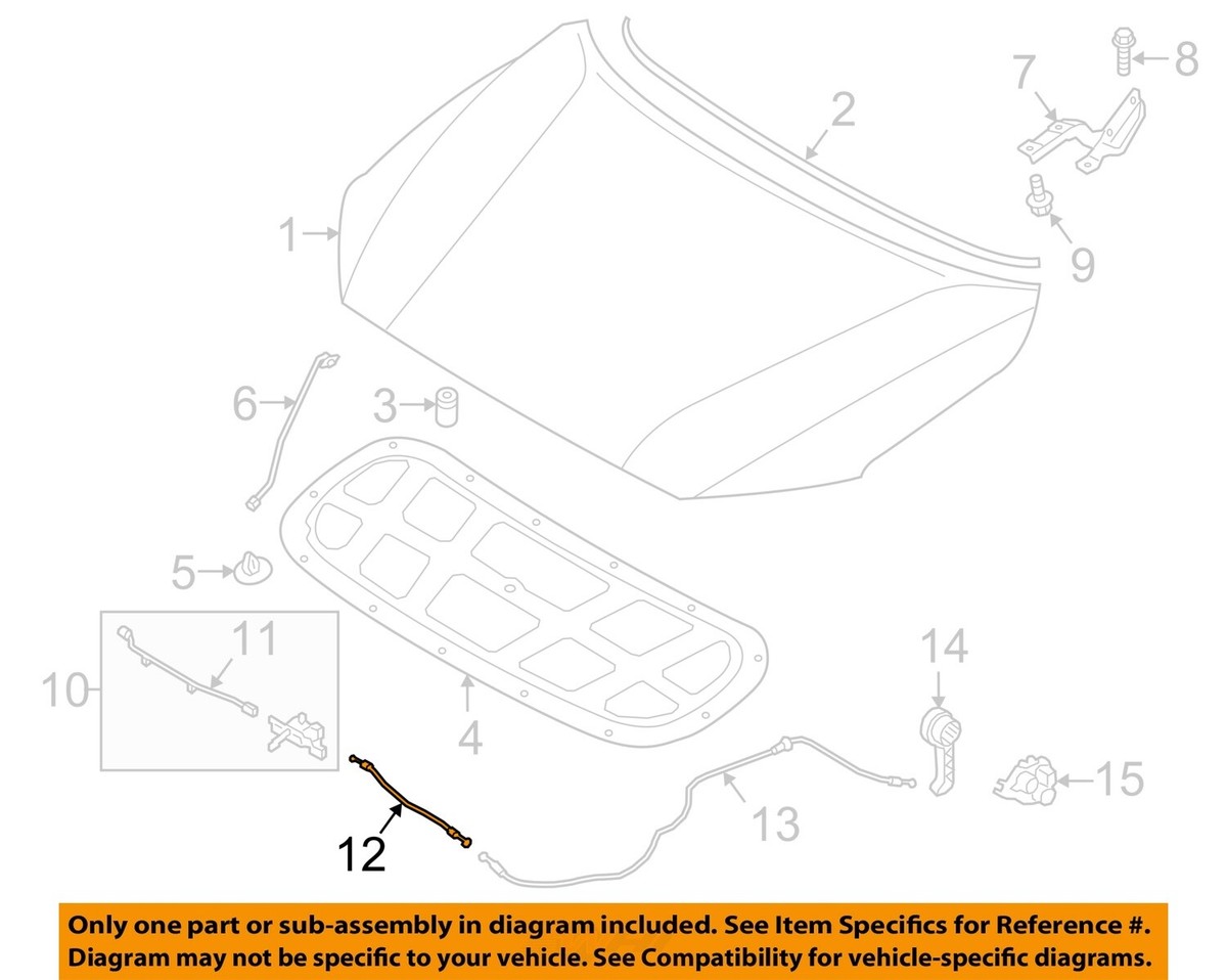 HYUNDAI OEM 18-23 Kona Electric Hood Hood Components-Release HYUNDAI OEM 18-23 Kona Electric Hood Hood Components-Release