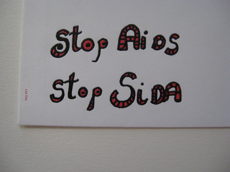 Niki de Saint Phalle FDC 1994 "STOP AIDS" RARE Phallus Stamp - Image 2 of 3