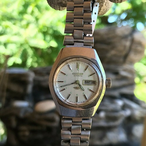 LADIES VINTAGE DESIGNER AUTOMATIC CITIZEN WATCH, 21 JEWEL, DAY/ DATE, WAT  RESIST | eBay