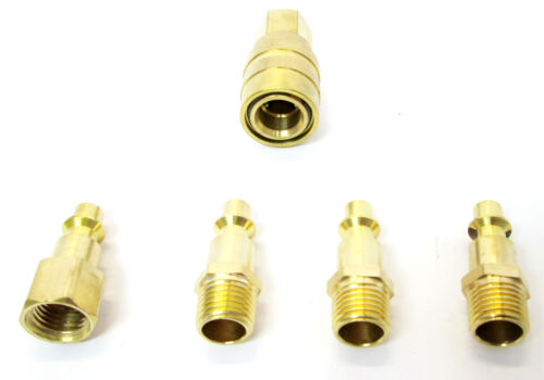  Air Line Hose Compressor Fitting Connector Quick Release Set 1/4" Brass AT085  - Picture 1 of 4