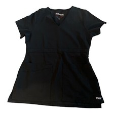 Greys Anatomy Black Medical Scrub Top Short Sleeved Women's X-small -