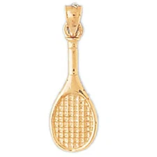 Tennis Racket Charm Pendant 14k Gold (1.2 Grams)