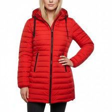 Alpenblitz Parka Steppjacke Mantel Damen 38 bis 48 Jacke rot Kapuze (7941)