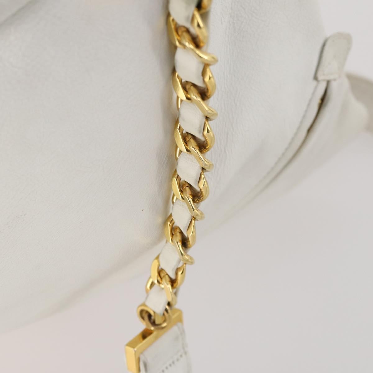 CHANEL Backpack Leather White Gold CC Auth gh1739 | eBay