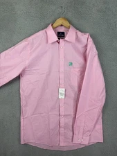 Stafford Shirt Mens 17 38-39 Pink X-Tall Travel Easy-Care Broadcloth Dress New