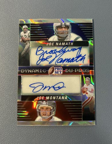 2024 Leaf Pro Set JOE NAMATH & JOE MONTANA Dual Auto 10/10 Inscription JETS 49er