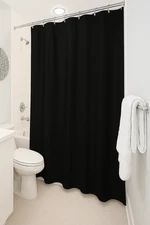 Black Magnetized Shower Curtain Liner Waterproof With Metal Rustproof Grommets