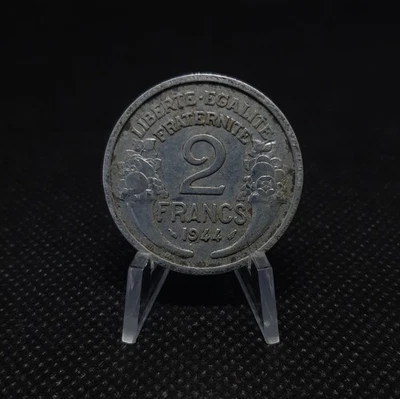 2 francs France 1944 - Morlon en aluminium, B+, sous pochette - Photo 1/2