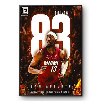 Bam Adebayo Miami Heat Goes Nuclear 83 Career High Second Most Points Poster