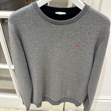 DIOR MENS Jumper Grey Marl With Red Dior Bee Size Medium Beautiful Soft
