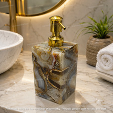 Natural Agate Stone Soap Dispenser Bathroom Accessory Liquid Pump  Unique Gift