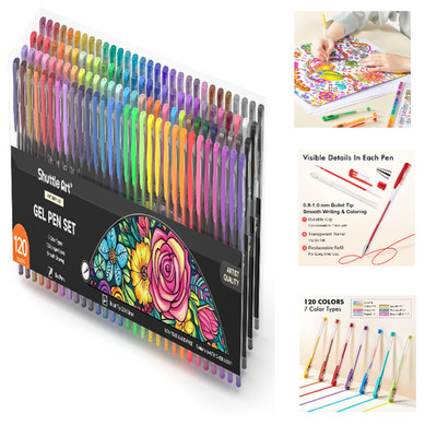 Gelstifte Shuttle Art 120 Farben Set Glitzer Neon Pastell Metallic Wirbel
