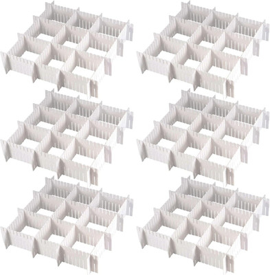 72-Piece Adjustable Drawer Organizer Set for Socks, Underwear & Scarves
