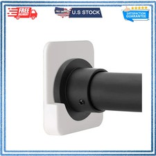 Adhesive Shower Curtain Rod Holder Wall Mount No Drill White 2 Pack