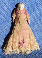 Antique China Head Blonde Doll 8" - Cloth Body -Original Clothes - Civil War Era