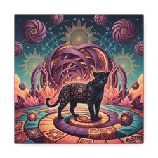 Matte Canvas, Stretched, 1.25"Black Panther Surreal - Art Print