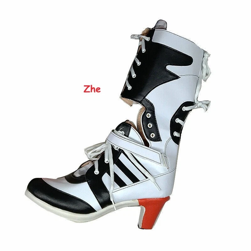 DC Comics Suicide Squad Harley Quinn Wig Cosplay Boots Shoes COS Costume Hot - Image 4 of 4