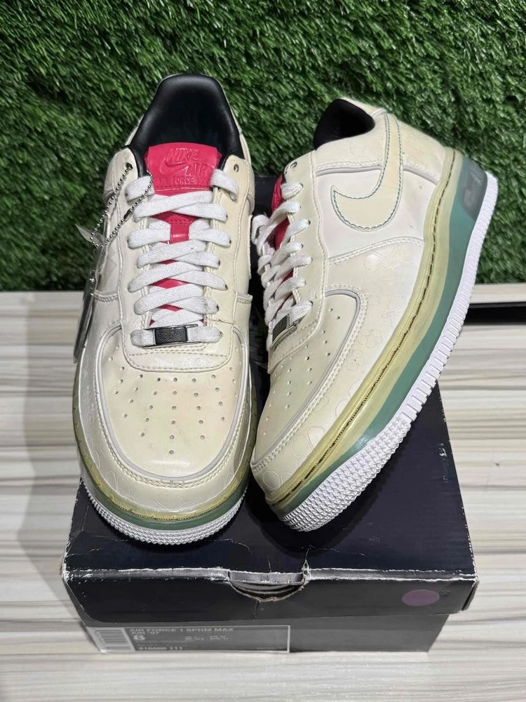 Taille 8M/9,5W   Nike Air Force 1 Low Supreme Max Air White Cerise Paradise Aqua 