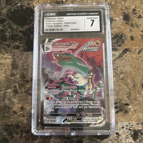 CGC 7 NM RAYQUAZA VMAX Full Art Silver Tempest Holo Pokémon SWORD & SHIELD TG20