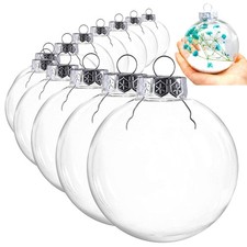 3.15 inch Christmas Balls,Clear Plastic Ornament Balls,DIY Fillable Ornaments...