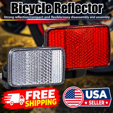 Bike Bicycle Reflector Set Front White Rear Red Safety Warning Lens 2 Pack NEW