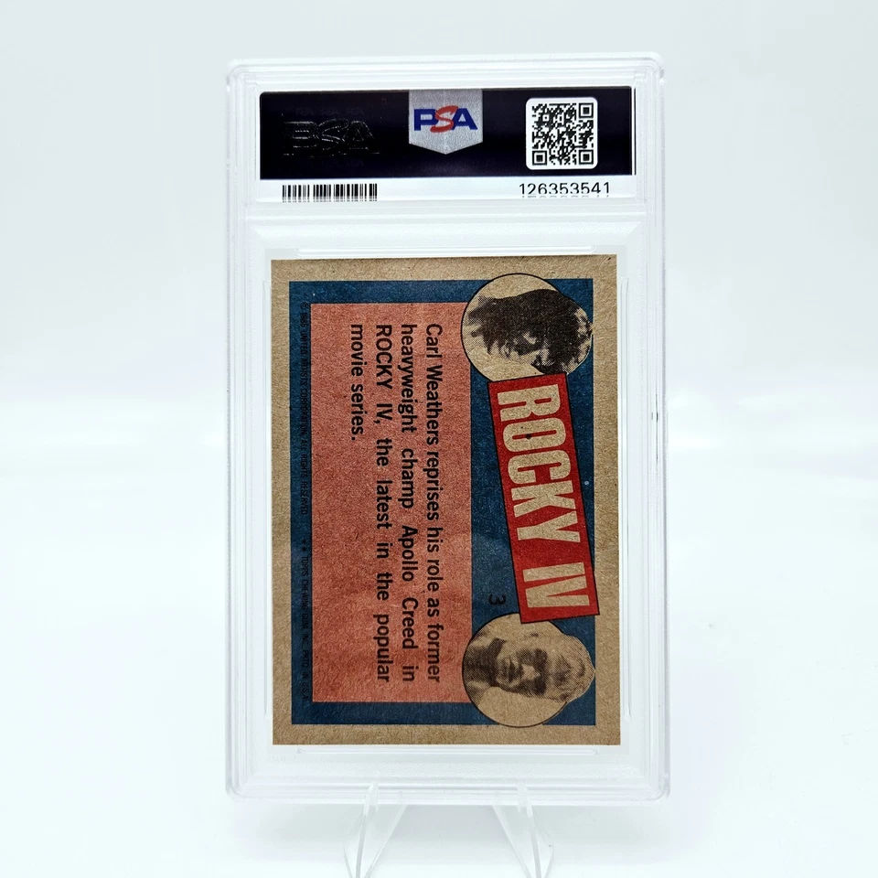 1985 Rocky IV #3 Apollo Creed PSA 8 Pop 5, 2 Higher  - Image 2 of 3
