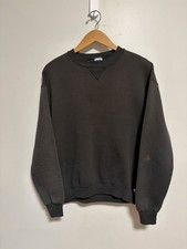 Vintage 90s Faded Black Russell Athletic Crewneck Sweatshirt Size Large USA Made