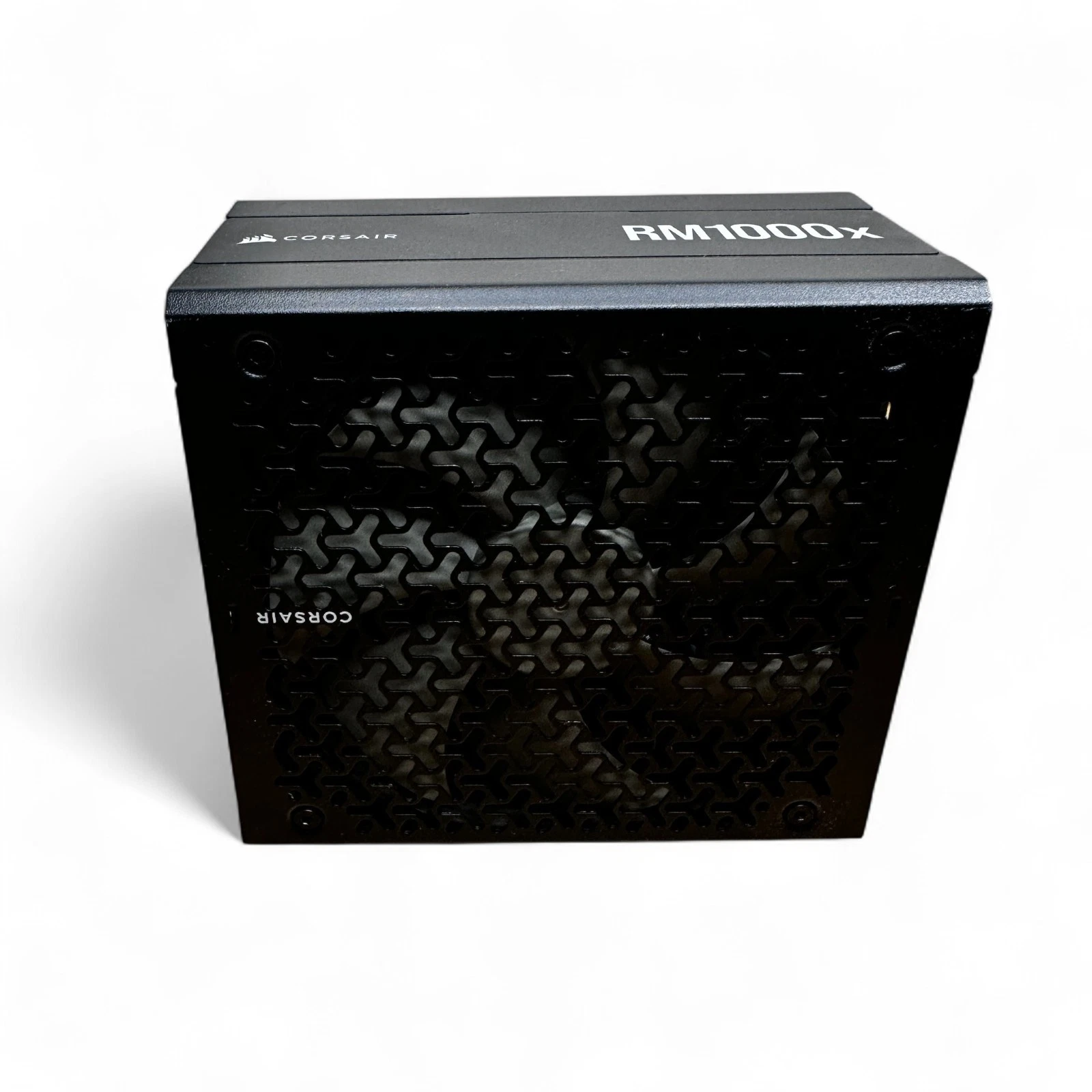 Corsair RM1000x fully modular power supply side and fan view