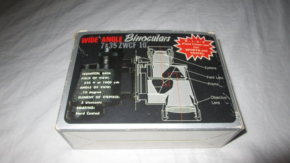 VINTAGE KMART FOCAL BINOCULARS WIDE ANGLE 7x35 ZWCF10 525 Ft-1000yds - Image 3 of 4