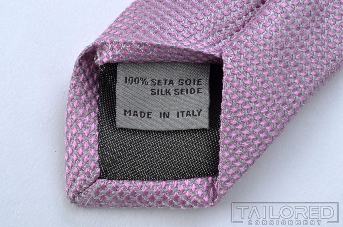CANALI Current 1934 Solid Pink Woven Geometric 10… - image 5