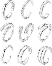 Besteel Toe Rings for Women 14K Gold Filled Simple Hug CZ Triple Open Band Rings