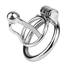 Stainless Steel Male Cage Breathable Chastity Device Lock With Urethral Tube