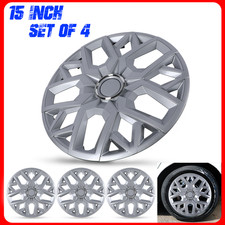 15 Universal Wheel Covers Hubcaps Snap On With Rings Set Of 4 For Steel Wheels