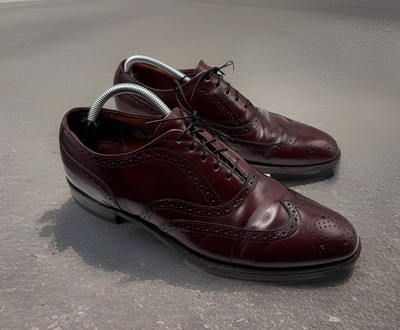 Bostonian Mens Dress Shoes Burgundy Oxblood Leather Oxford Wingtip 10.5 B/AA