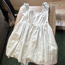 American Eagle Light Blue Ruffle Mini Dress / romper Square Neck Sleeveless S/P