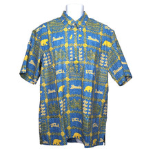 Reyn Spooner University UCLA Bruins Hawaiian Shirt Men XL Blue Gold Pullover NWT