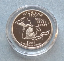 2004 Michigan Proof Quarter in a Air Tite Capsule