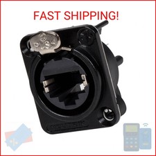 Neutrik NE8FDV-B etherCON RJ45 Connector Vertical PCB Mount - Black