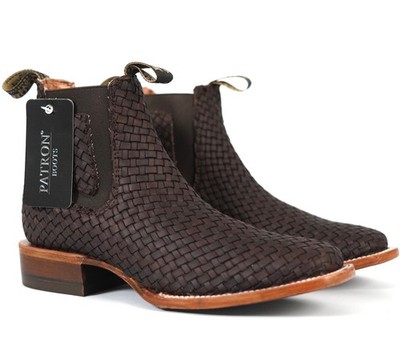 MEN'S WESTERN COWBOY PATRON BOTINES CAFE & MIEL HALF ANKLE BOOT PETATILLO 110