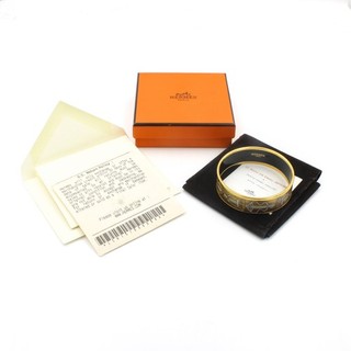 Hermes goldfarben Emaille Concours D’Etrier 7 Zoll Armreif mit Box #S4418 2