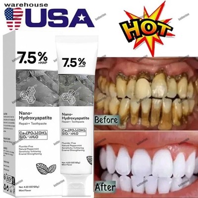7.5% Hydroxyapatite Toothpaste Remove Yellow Tooth Stains For Sensitive Teeth~ 