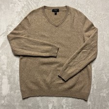 Club Room Sweater Mens XL Tan Pullover V-Neck 100 Cashmere Luxury Lightweight