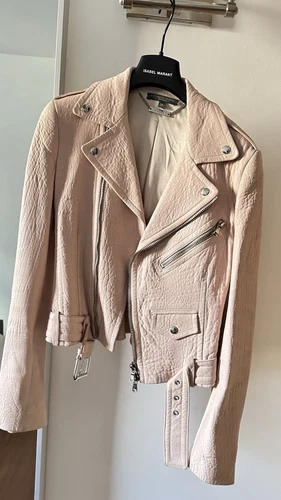 Alexander McQueen giacca di pelle rosa blush 38 Alexander Lee epoca