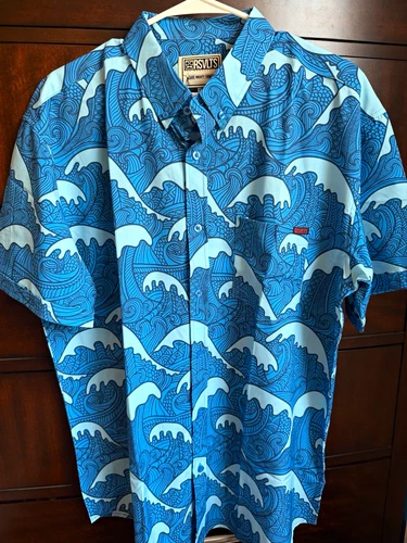 (XL) Men’s RSVLTS ‘Samoa Waves’ Black Label (new blend) Kunuflex shirt - NWOT - product listing photo
