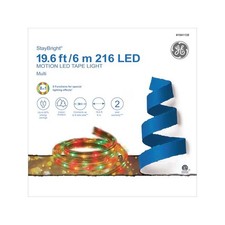 GE StayBright 216 Ct 19.6-ft Bright Multicolor Motion LED Christmas Tape Lights