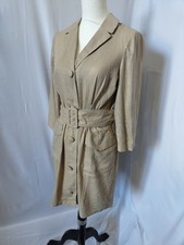 ASOS Beige Linen Like Safari Style Button Up Shirt Dress Summer Dress UK10