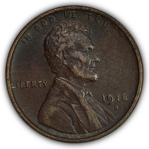 1918-S Lincoln Wheat Cent Extremely Fine XF Coin #27477