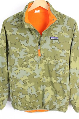 Patagonia Mens Reversible Snap-T Glissade Pullover Green Camo