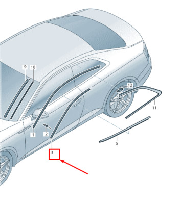 NEU AUDI A5 F5 TÜRKANTENSCHUTZ VORNE RECHTS 8W6854544 ORIGINAL